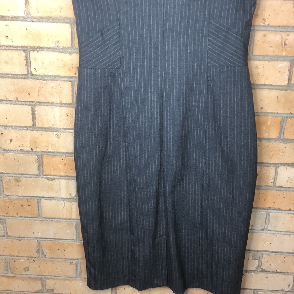 LTS Gray pinstripe dress Sz 10 Tall - Picture 8 of 8